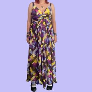 Victorias Secret Y2K Early 2000s Geometric Maxi Dress